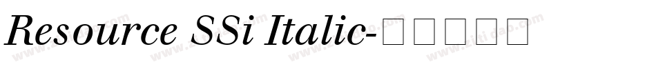Resource SSi Italic字体转换